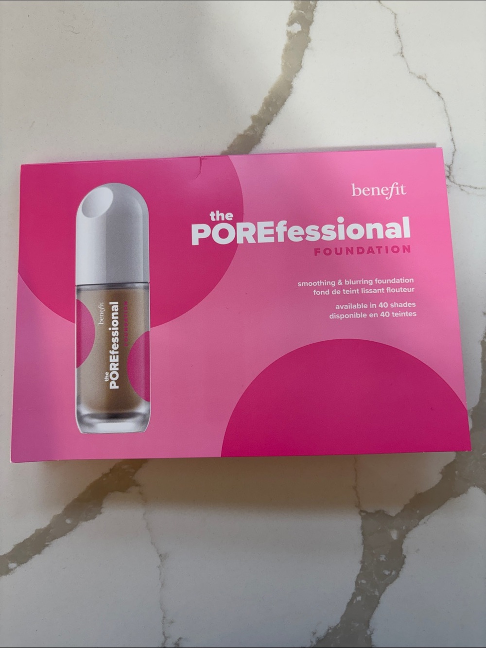 Benefit POREfessional Foundation - Bright Pink Box with Beige Bottle